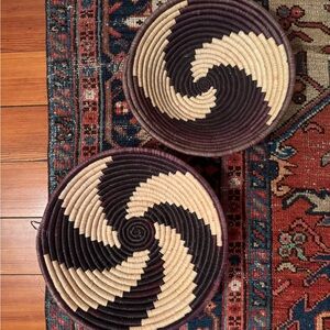 NEW Pair of Handmade Boho Plateau Baskets